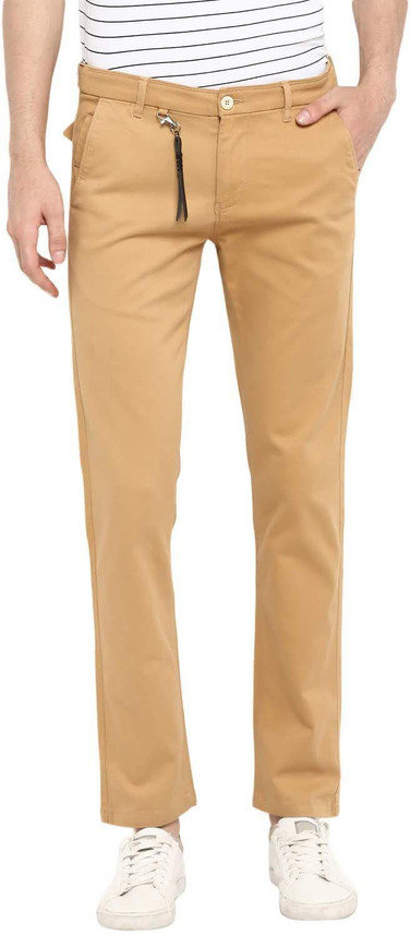 Spykar Regular Fit Men Khaki Trousers 