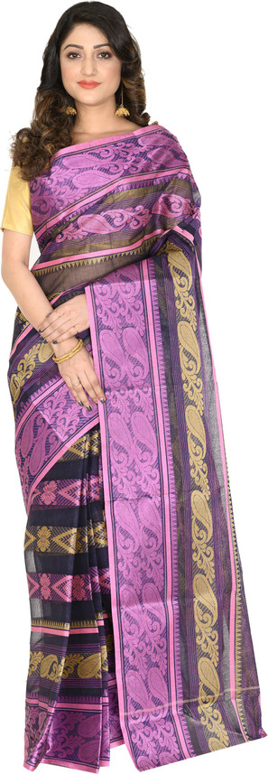 Buy Aishika Striped Tant Pure Cotton 