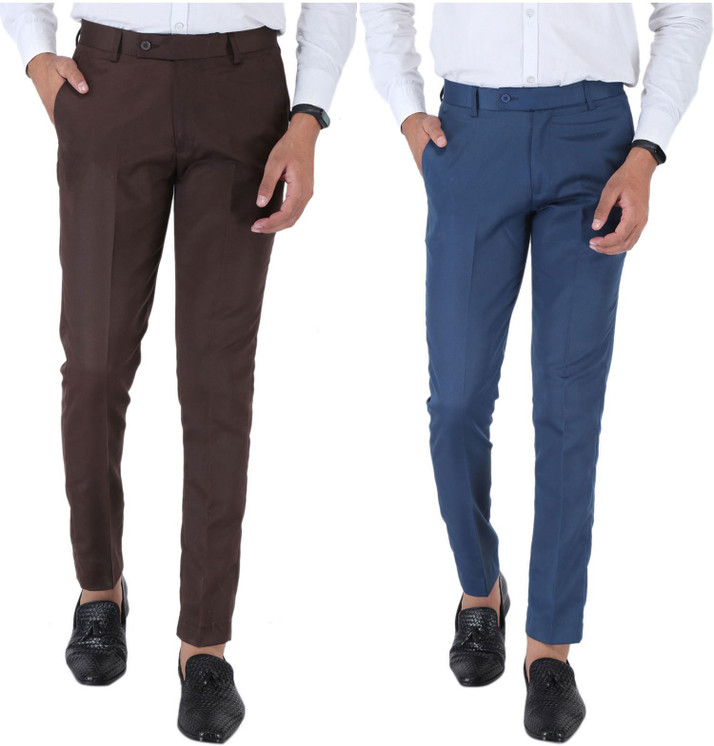 SREY Slim Fit Men Brown Trousers - Buy 