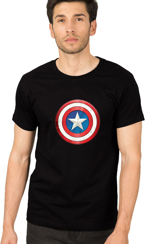 Creation Printed Men Round Neck Black 