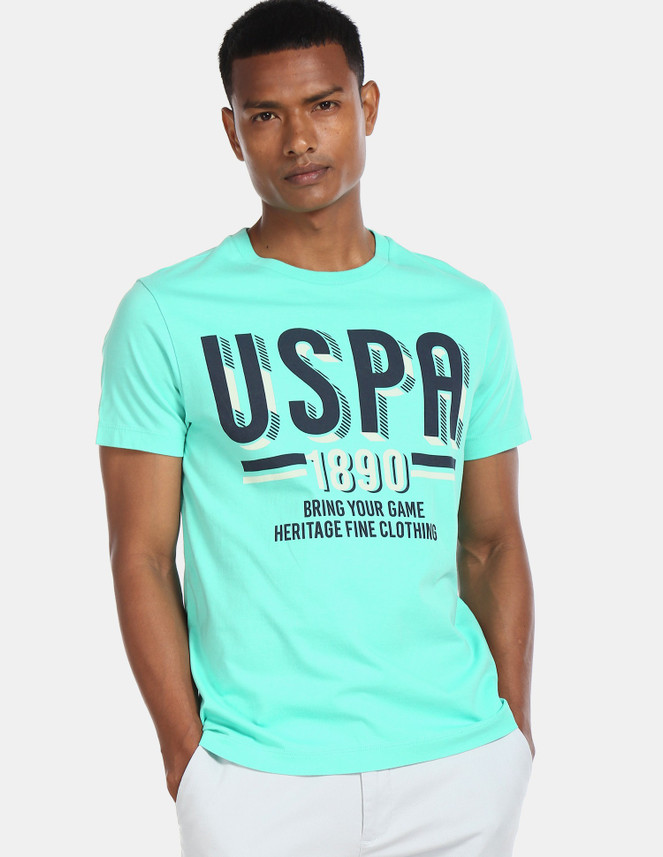 POLO ASSN. Printed Men Round Neck Green 