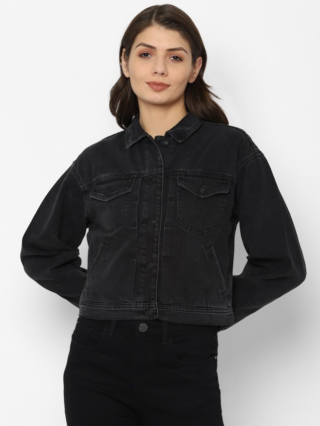 black jean jacket womens american eagle