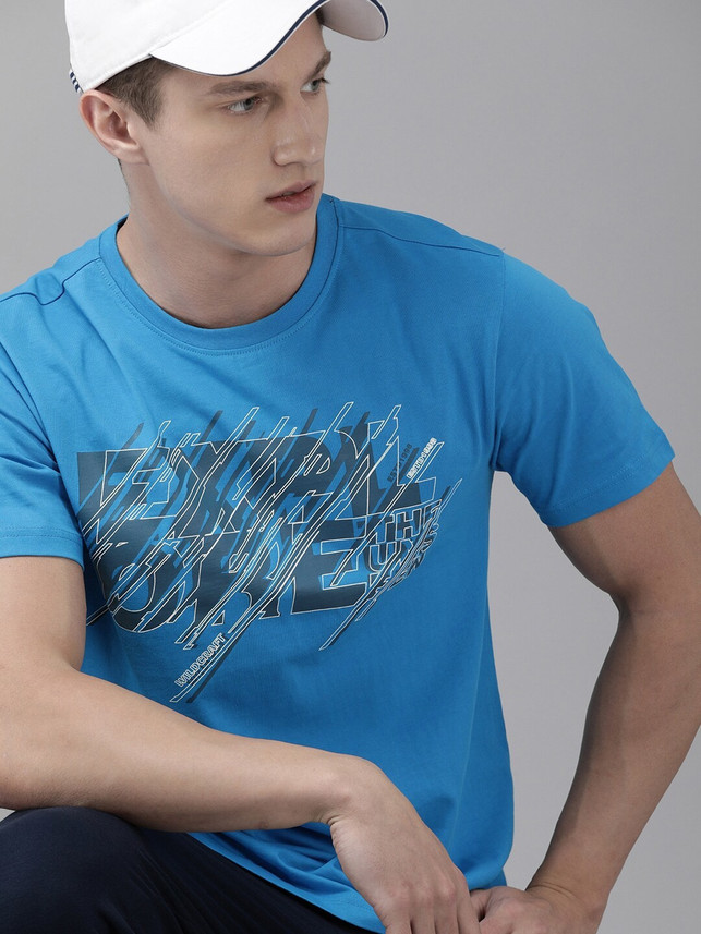 Wildcraft Printed Men Round Neck Blue T 