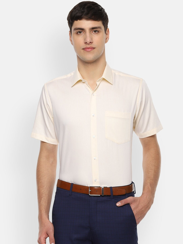 VAN HEUSEN Men Solid Formal Beige Shirt 