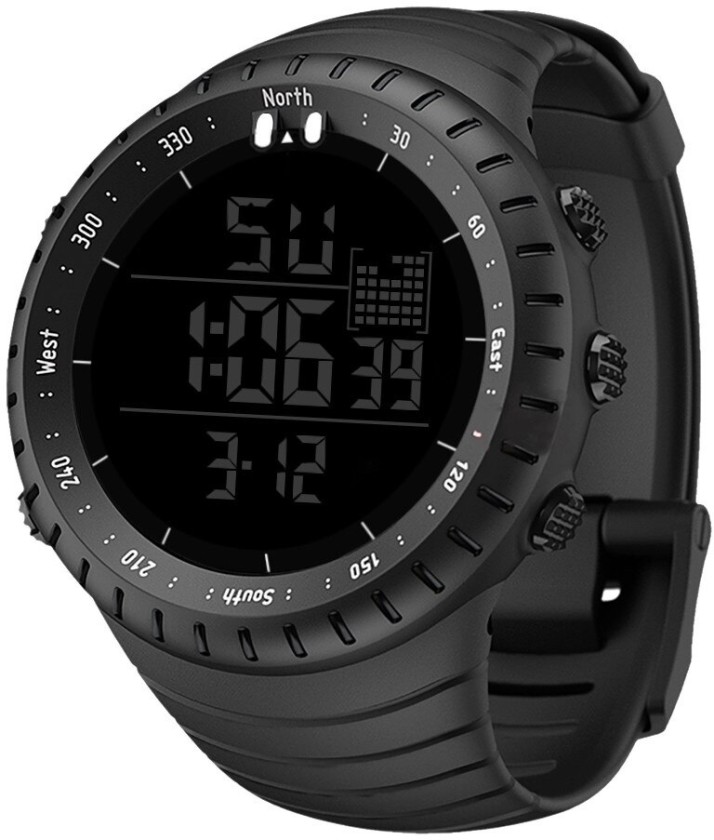 black digital watch for men