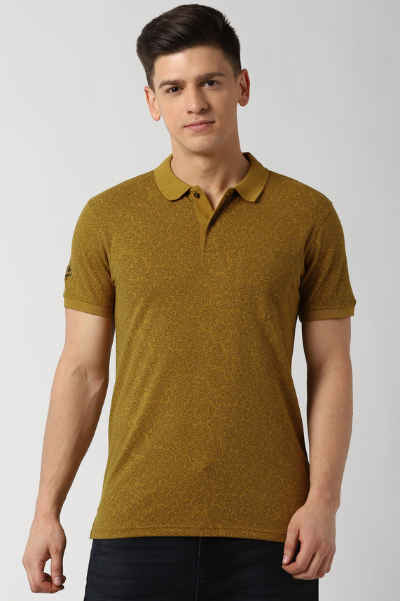 peter england yellow t shirt