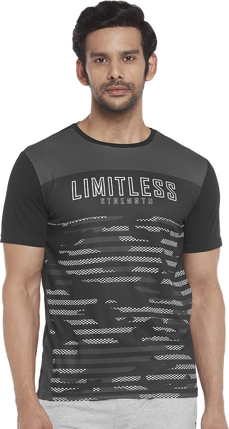 Pantaloons Printed Men Round Neck Grey 