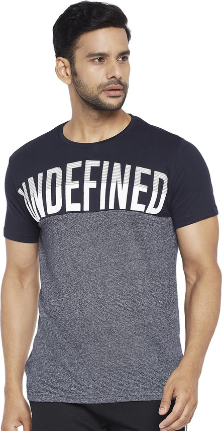 Pantaloons Printed Men Round Neck Blue 