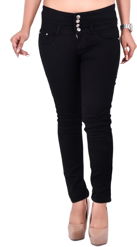 black stretchable jeans for women