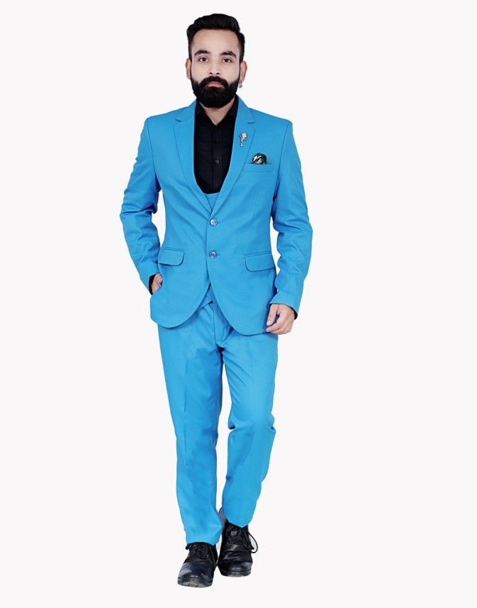 sky blue colour suit men