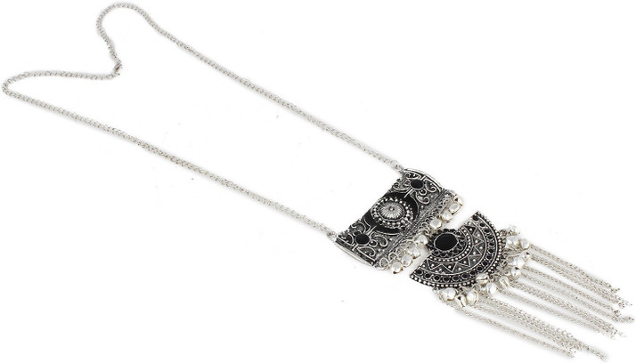 Aradhya Womens Designer Oxidized German Silver Necklace Aradhya Womens Designer Oxidized German Silver Necklace