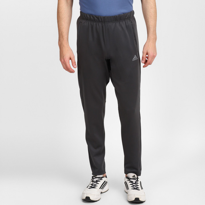 ADIDAS Striped Men Grey Track Pants 