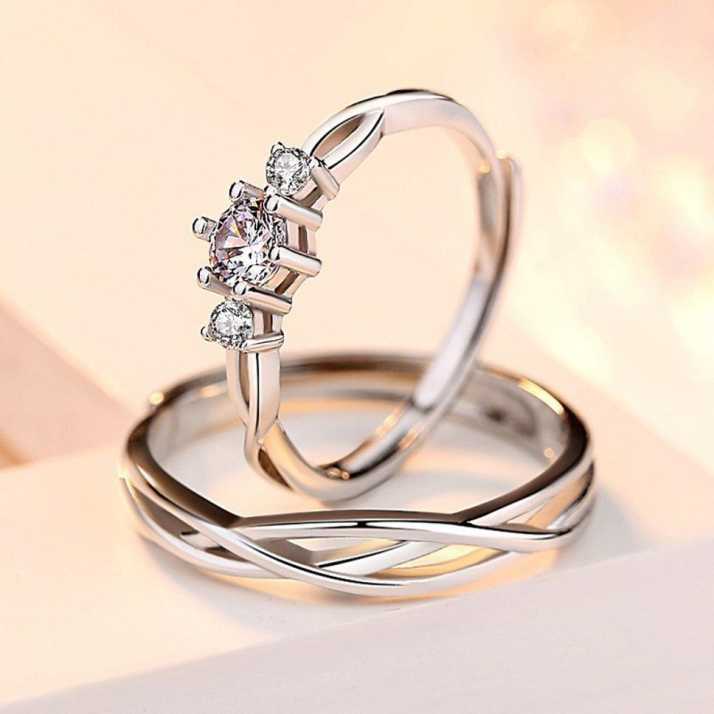 Women 925 Sterling Silver Ring Crystal Love Heart Shaped Ring Lady Gift Jewelry