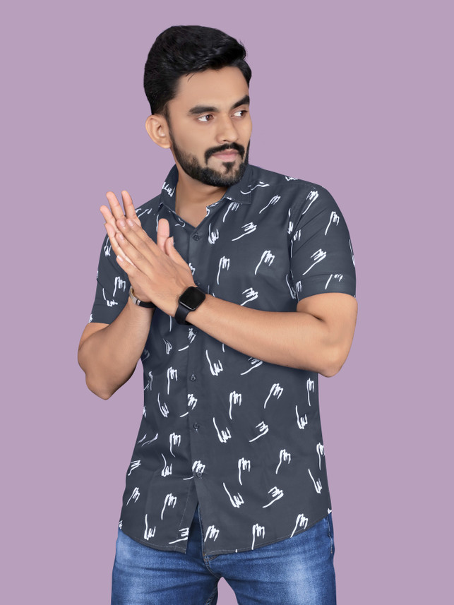 allan peter Men Printed Casual Light 
