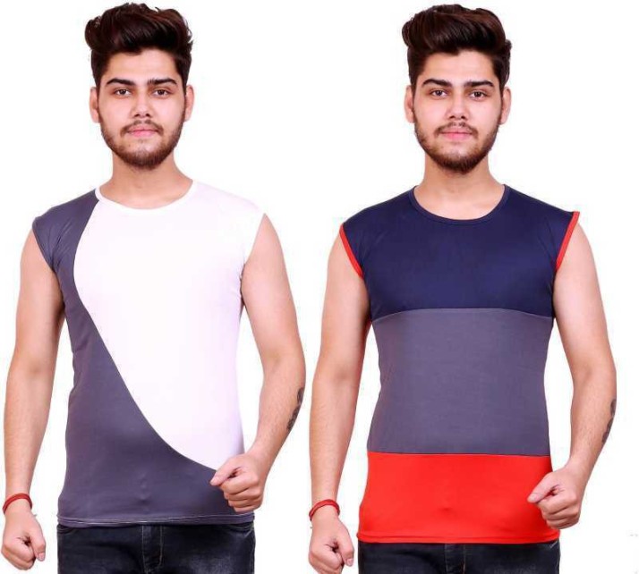 sleeveless t shirts for gym flipkart