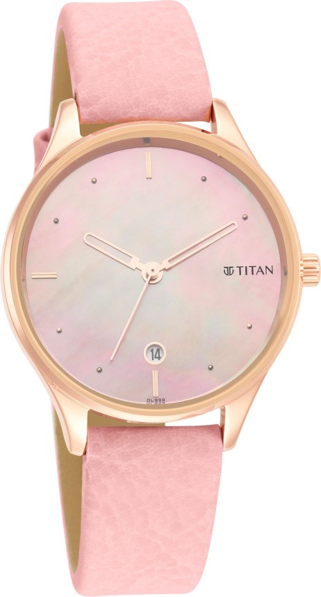 titan leather watches for ladies