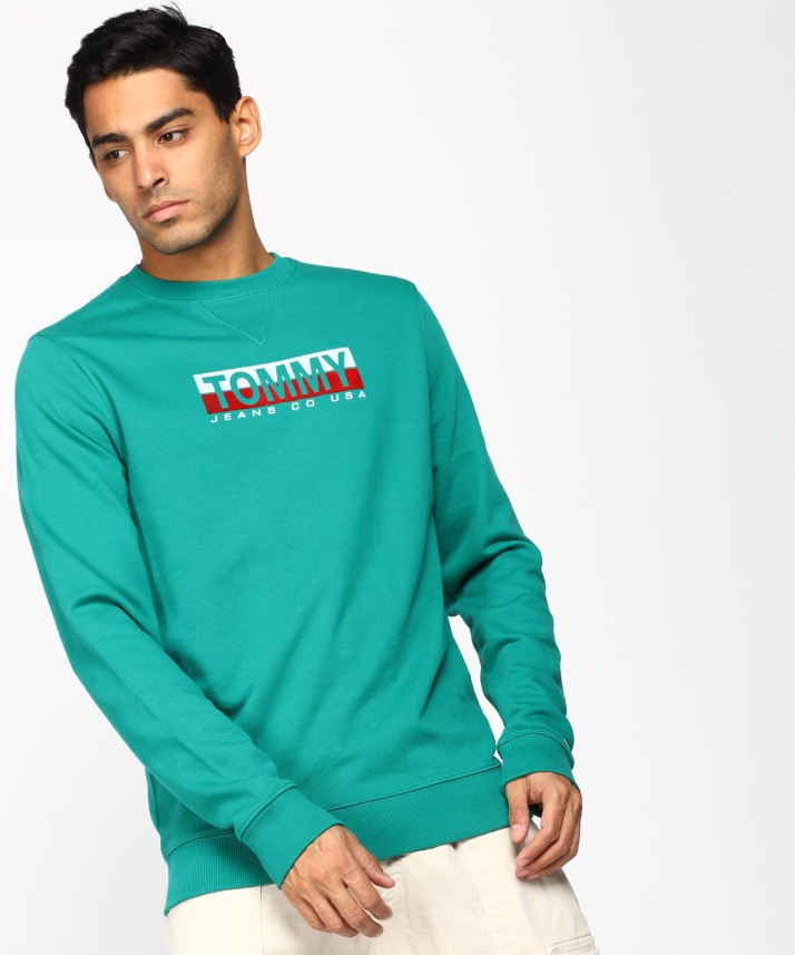 tommy hilfiger full sleeve solid men's sweatshirt