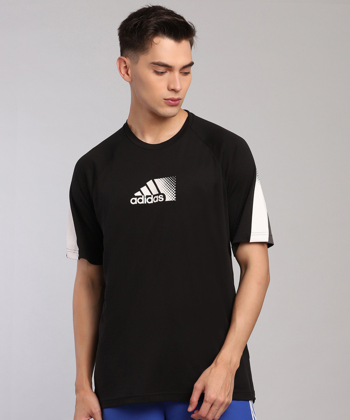 ADIDAS Printed Men Round Neck Black T-Shirt - Buy ADIDAS Printed Men Round  Neck Black T-Shirt Online at Best Prices in India | Flipkart.com
