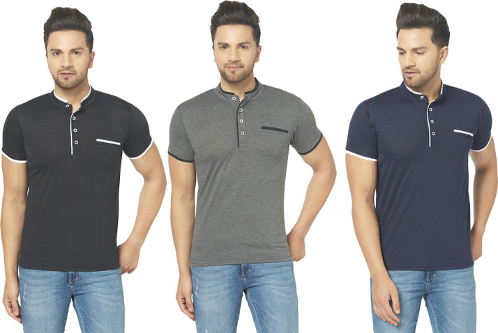 Unite Wear Solid Men Mandarin Collar 
