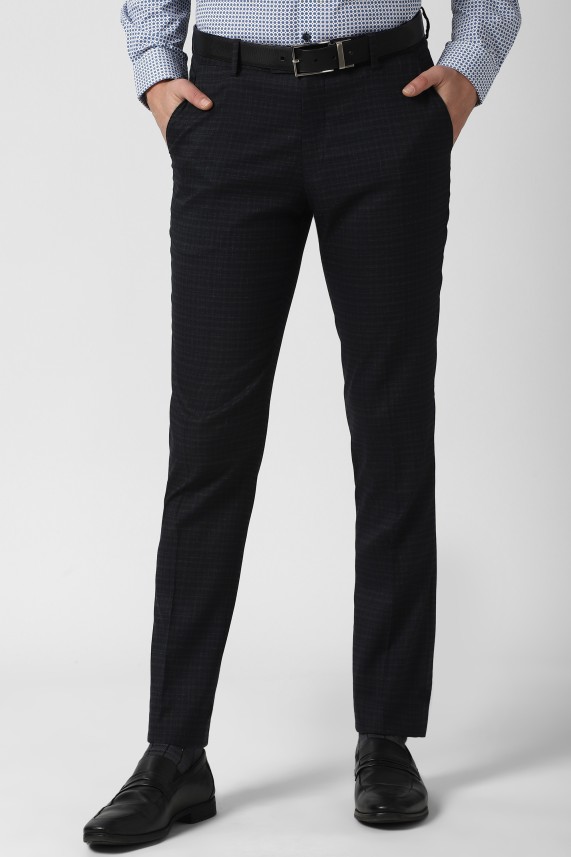 peter england slim fit men black trousers