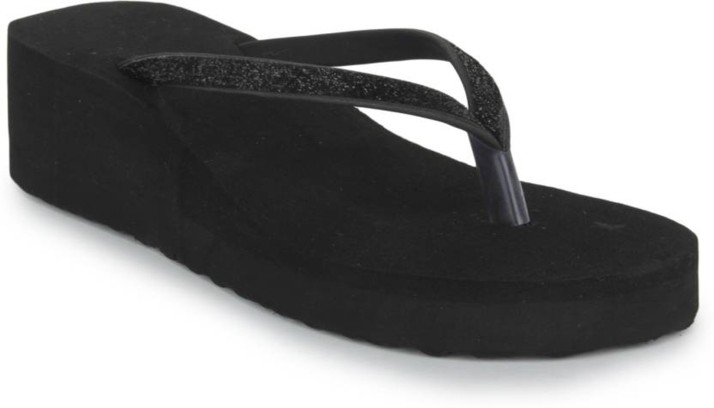 girls black slippers