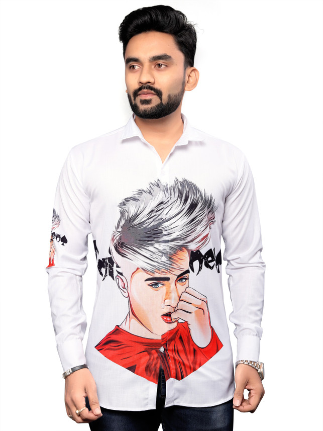FRELURO Men Self Design, Graphic Print 