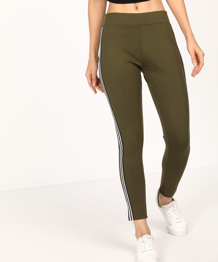 FOREVER 21 Women Dark Green Leggings 