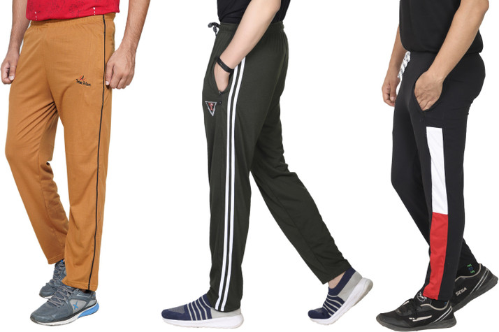 Knitman Striped Men Yellow Track Pants 