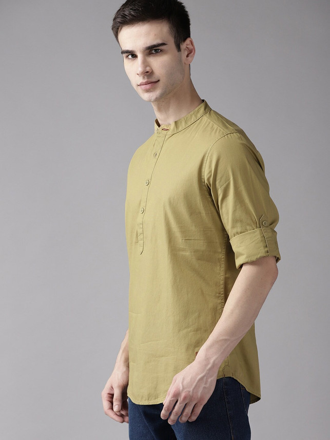 Roadster Men Solid Casual Brown Shirt 