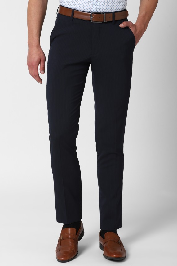 peter england slim fit men black trousers