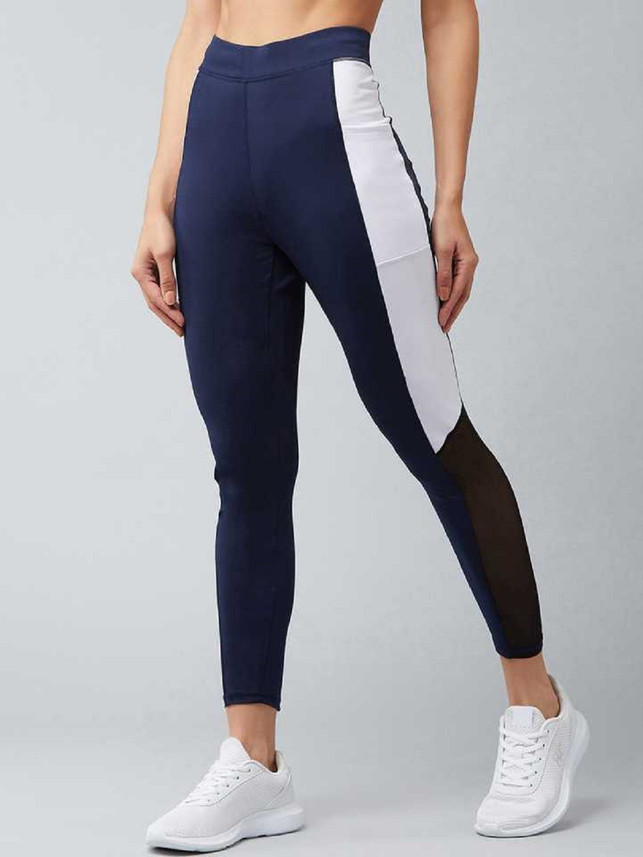 Color Block Women Green Tights 