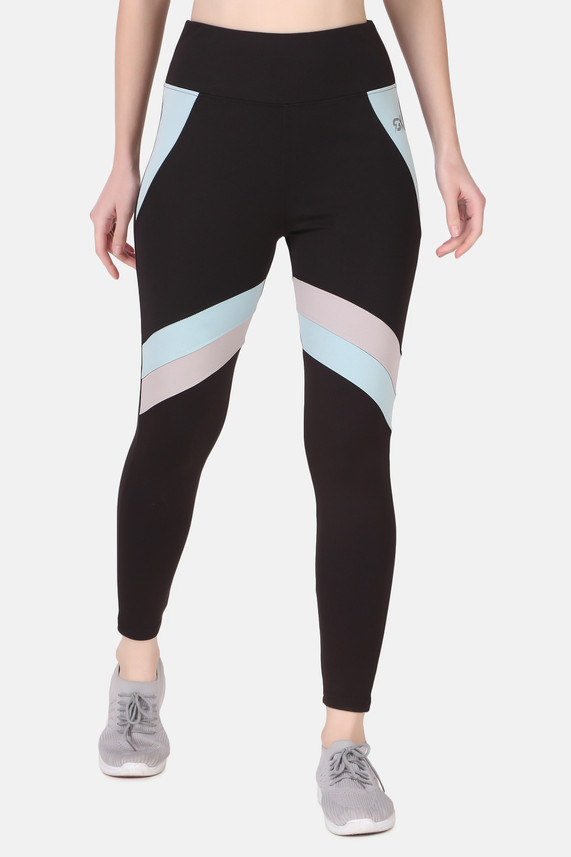 GRIP-X Color Block Women Black Tights 