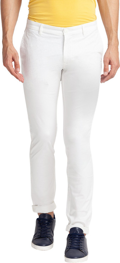 PARX Slim Fit Men White Trousers - Buy 
