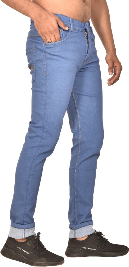 lzard slim men light blue jeans