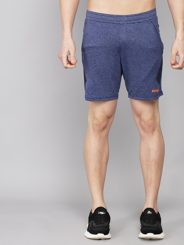 Fityogi Polka Print Men Blue Sports 