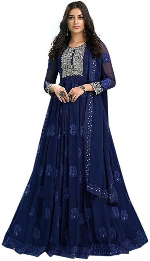 Mordenfab Faux Georgette Embroidered 