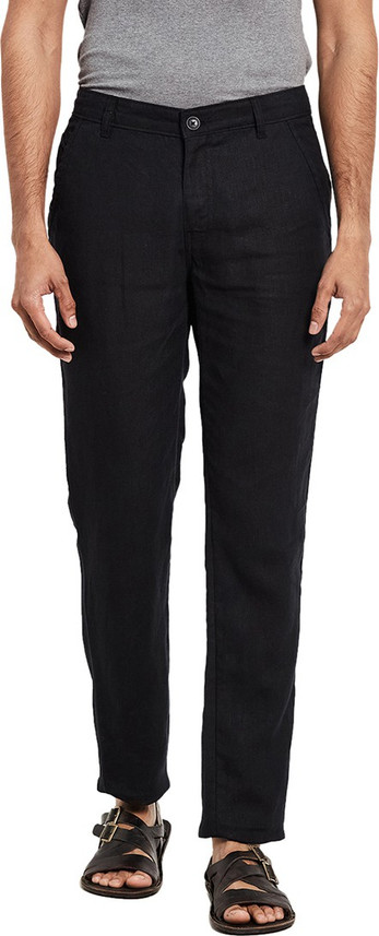 Fabindia Slim Fit Men Black Trousers 