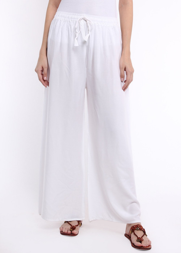 Half Empty Relaxed Women White Trousers 