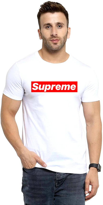 Vastra Printed Men Round Neck White T 