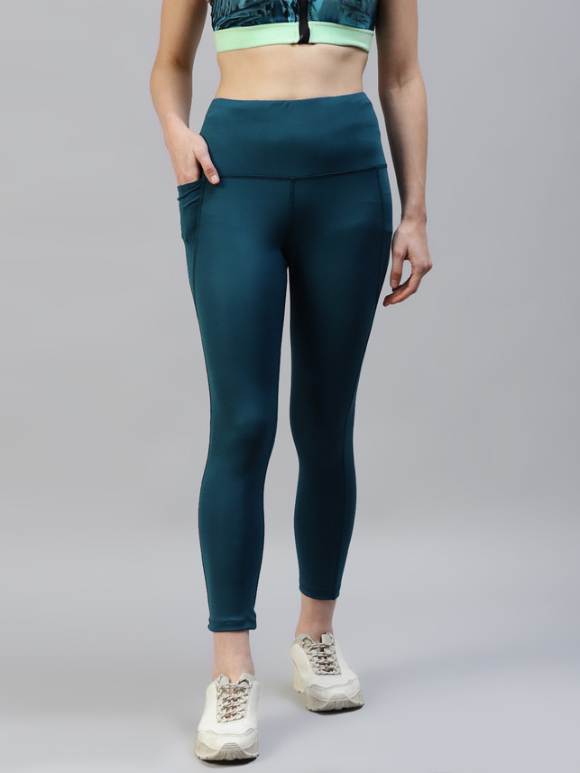 PICOT Solid Women Dark Green Tights 