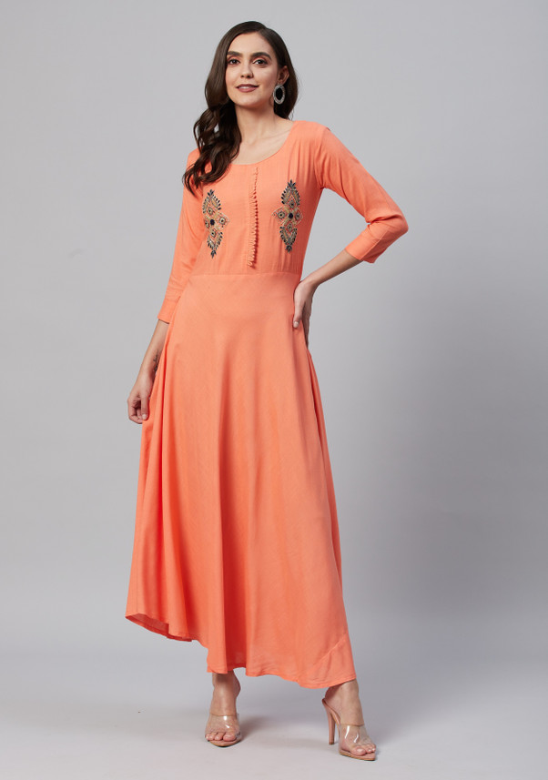 Buy Fashion Point Women Maxi Pink Dress 