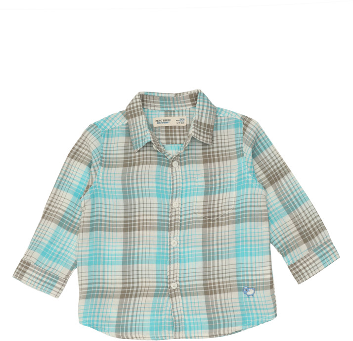 Baby Boys Checkered Casual Blue Shirt 