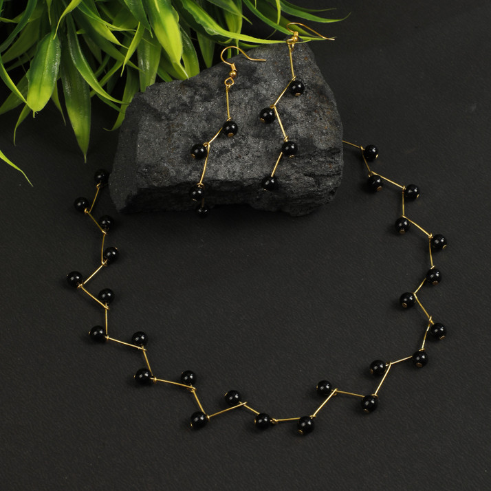 Den Oxidised Silver Jewel Set 