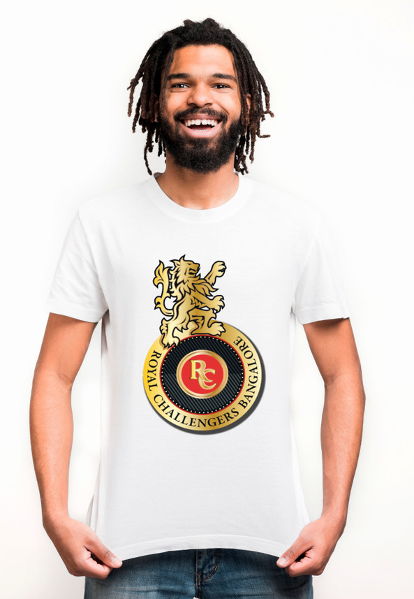 VKS Printed Men Round Neck White T 