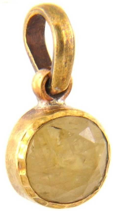 skyjewels 5.25 Ratti Certified Yellow Sapphire Birthstone Mantra Pendant in Panchdhatu skyjewels 5.25 Ratti Certified Yellow Sapphire Birthstone Mantra Pendant in Panchdhatu