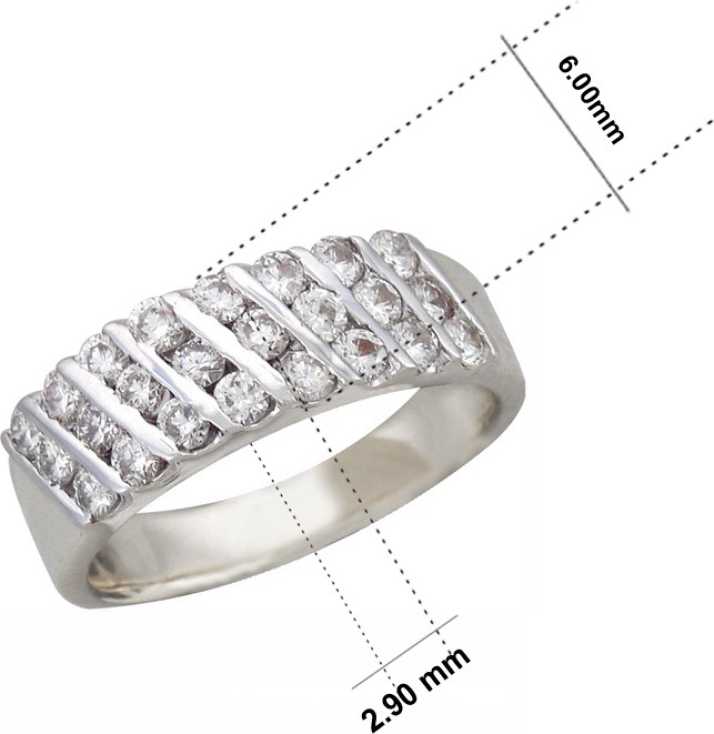 Sterling Silver Diamond Crossover Braided Ring 0.03 Ct Sizes 6 to 8 White Ice
