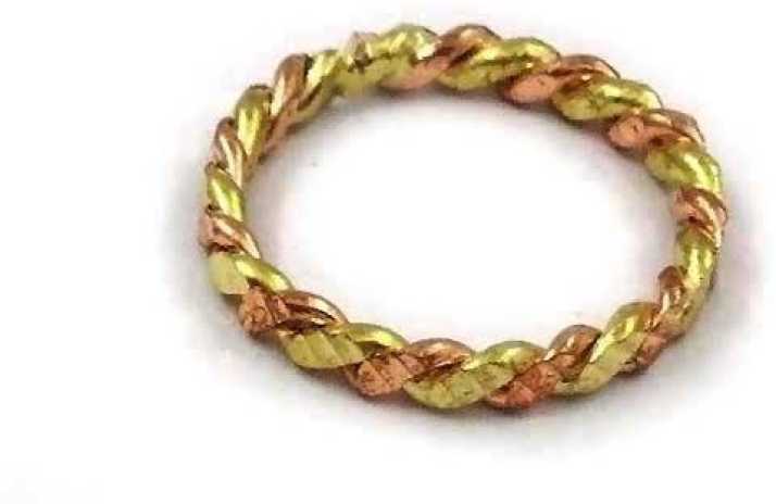 Sitare Spiral Design Copper & Brass Band Ring Sun Astrology Surya Tamba Width 3mm CBR04 
