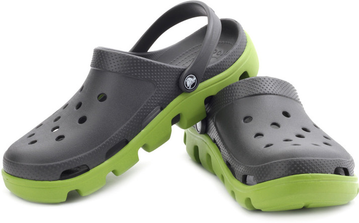 crocs grey and green