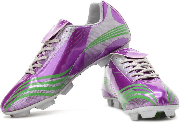 purple and green football boots