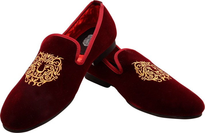 maroon colour loafers